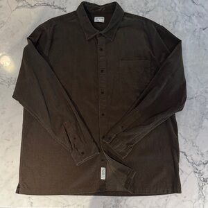 Frank & Oak Dark Brown Casual Button Down Shirt (XL) new without tags